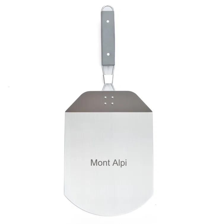 Mont Alpi Mont Alpi MAPK Universal Outdoor Grill Pizza Making Converter Kit - Pizza Stone Rest with Handles, 15" Pizza Stone, Stainless Steel Fold up Pizza Peel and Chicago Style Pizza Rocker Cutter Knife