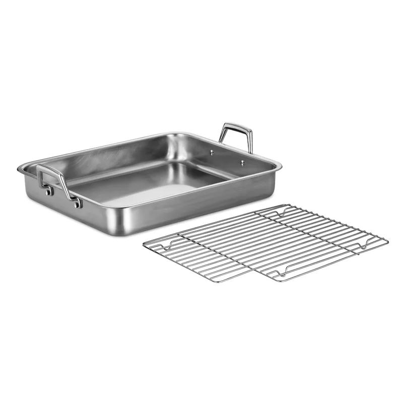 Tramontina 16.5" Stainless Steel Roasting Pan with Basting Grill