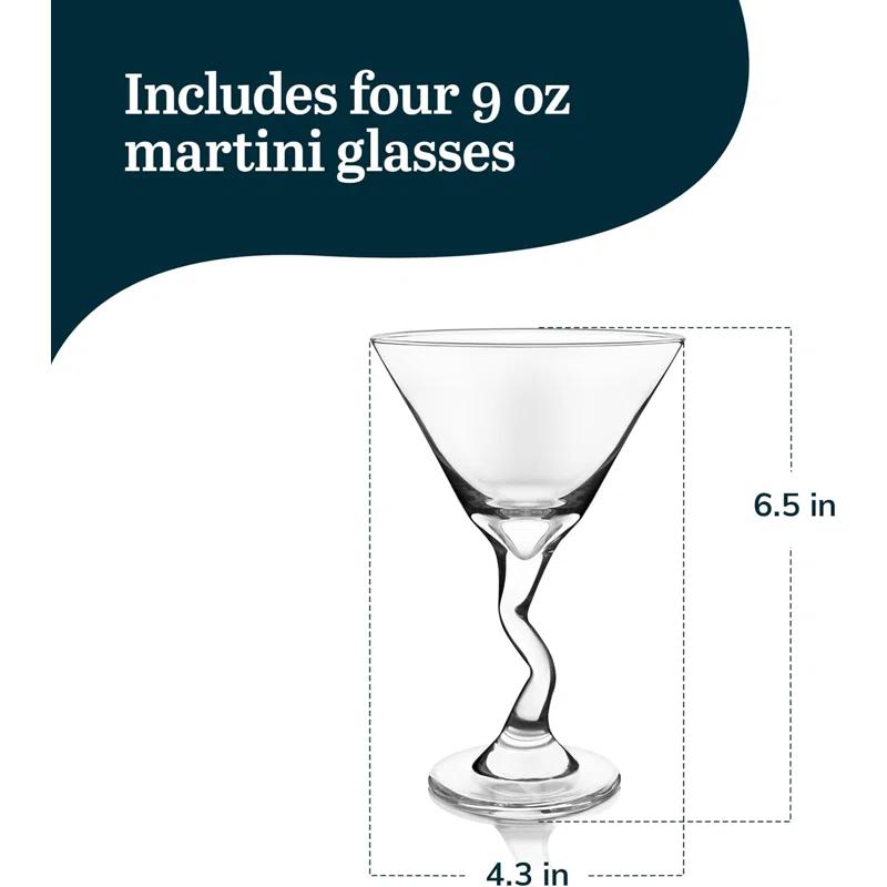 Libbey Libbey Z-Stem 9.25 oz. Martini Glasses (Set of 4)