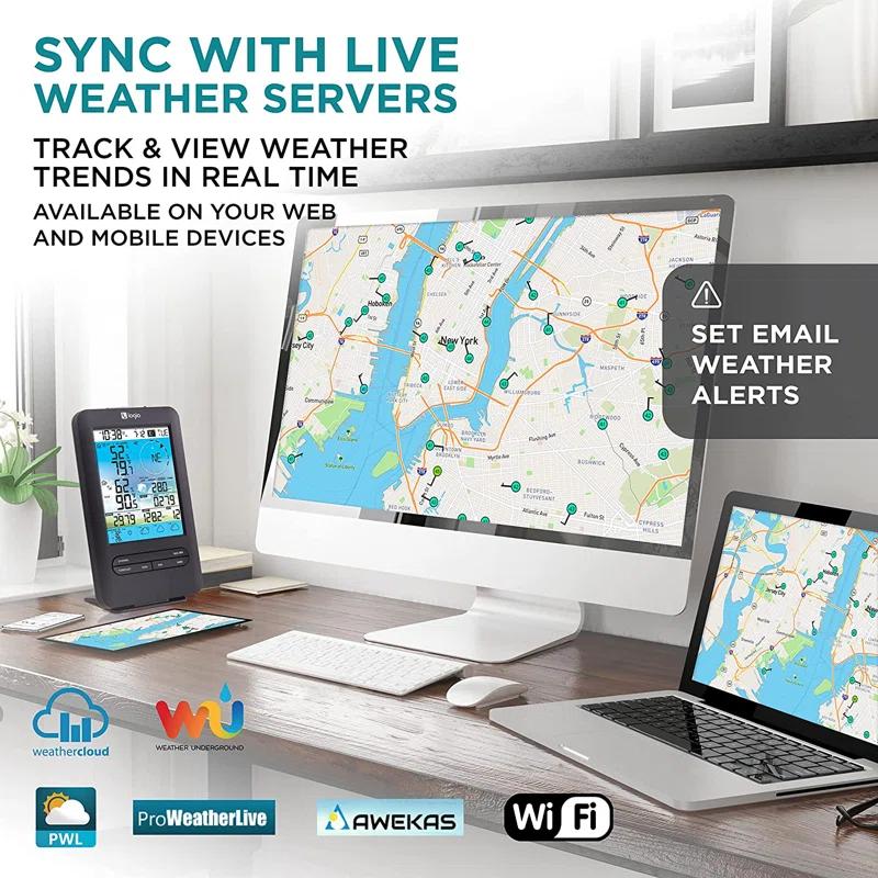 Logia 7.6'' Solar Powered Wireless Outdoor Weather Station