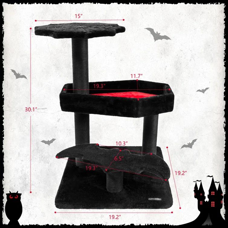 Tucker Murphy Pet™ Evannah Gothic Cat Tree for Hallowen, Cat Tower with Coffin Bed