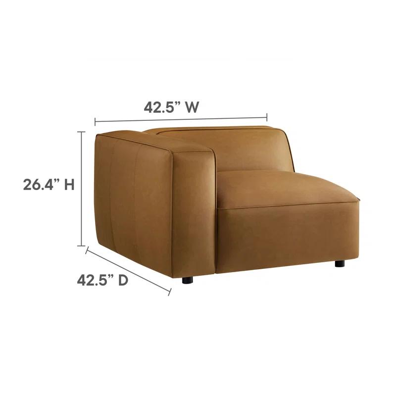 Modway Auren 6-Piece Upholstered Vegan Leather Modular Sofa