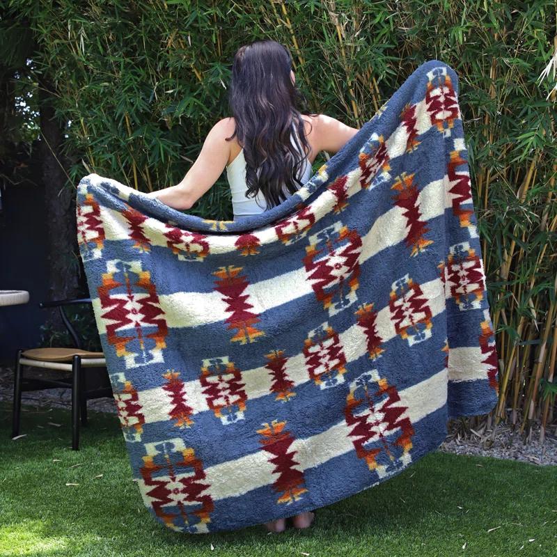 Catalonia Southwest Throw Blanket, Aztec Blanket for Couch or Room Decor, Reversible Comfy Fluffy Blanket, Gift Blanket, 50 x 60 inches
