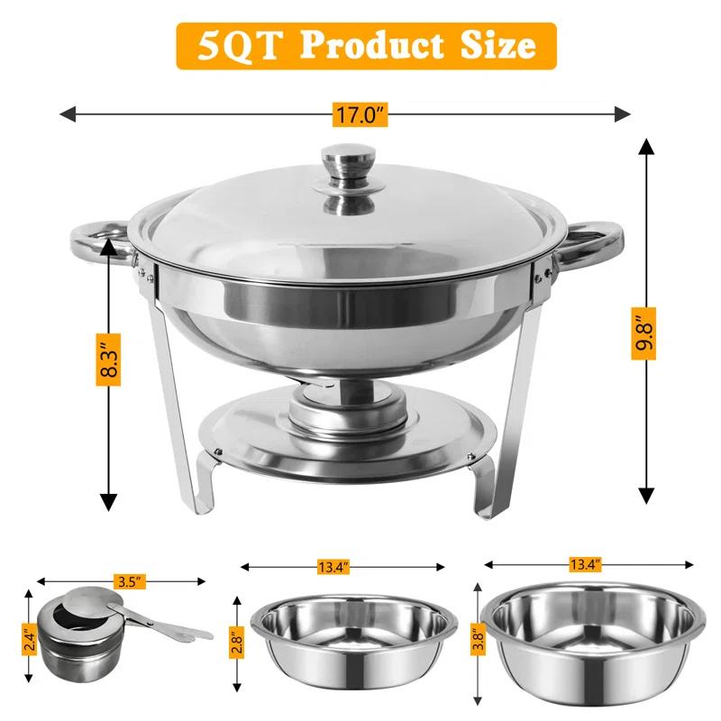 The Party Aisle™ Stainless Steel Round Chafing Dish (Set of 2)