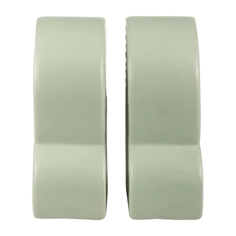 Arch Bookends - 13" x 10" Decorative Ceramic Book Holders - Book Lover Gift Idea (Set of 2)
