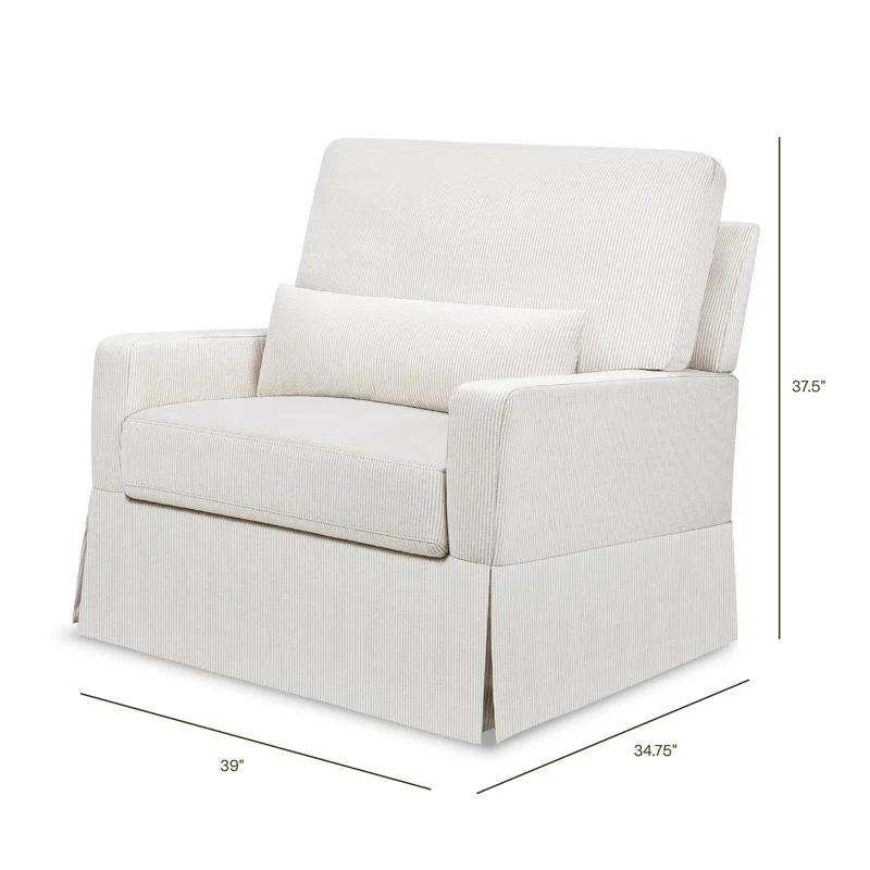 Crawford Pillowback Chair and a Half Upholstered Swivel Glider