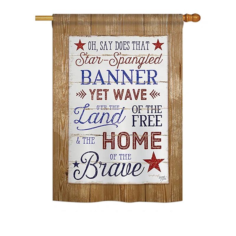 Breeze Decor Double Sided 40'' H x 28'' W Polyester Independence Day House Flag