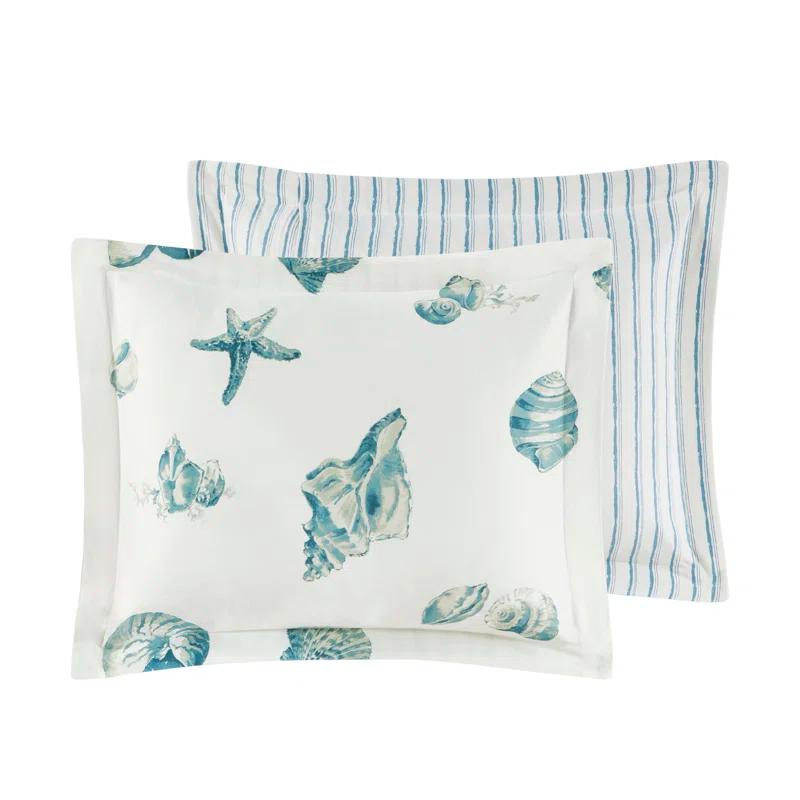 Beach House Coastal Cotton Reversible Duvet Cover Set