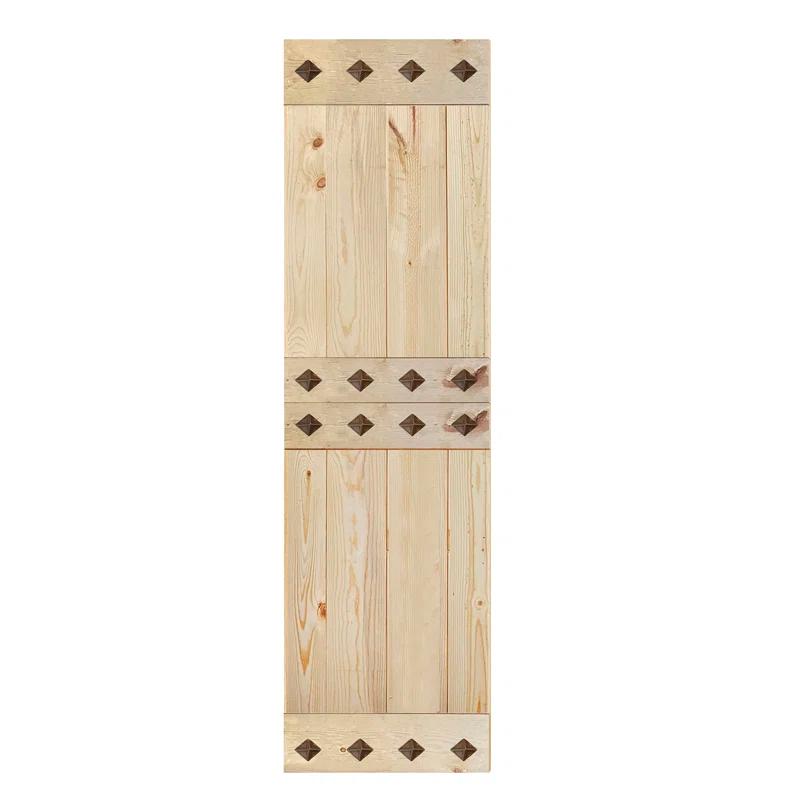 IsLife 84'' Solid Wood Paneled Matte without Installation Hardware Kit Barn Door