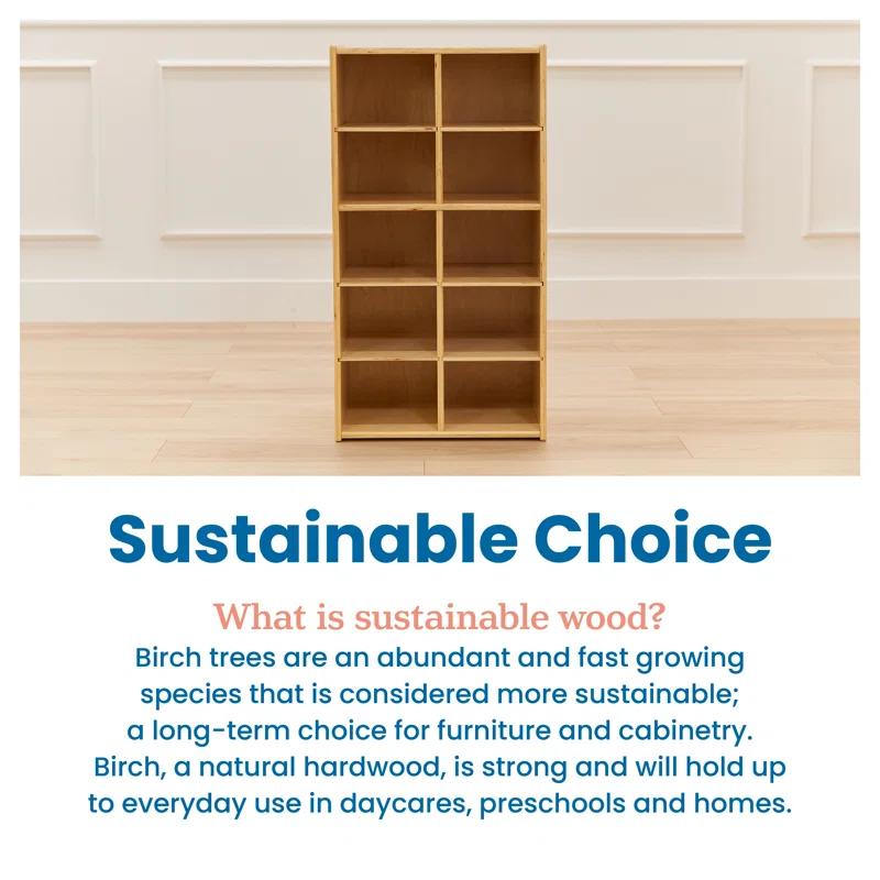 ECR4Kids ECR4Kids Streamline 10 Cubby Tray Cabinet 5x2, Classroom Furniture