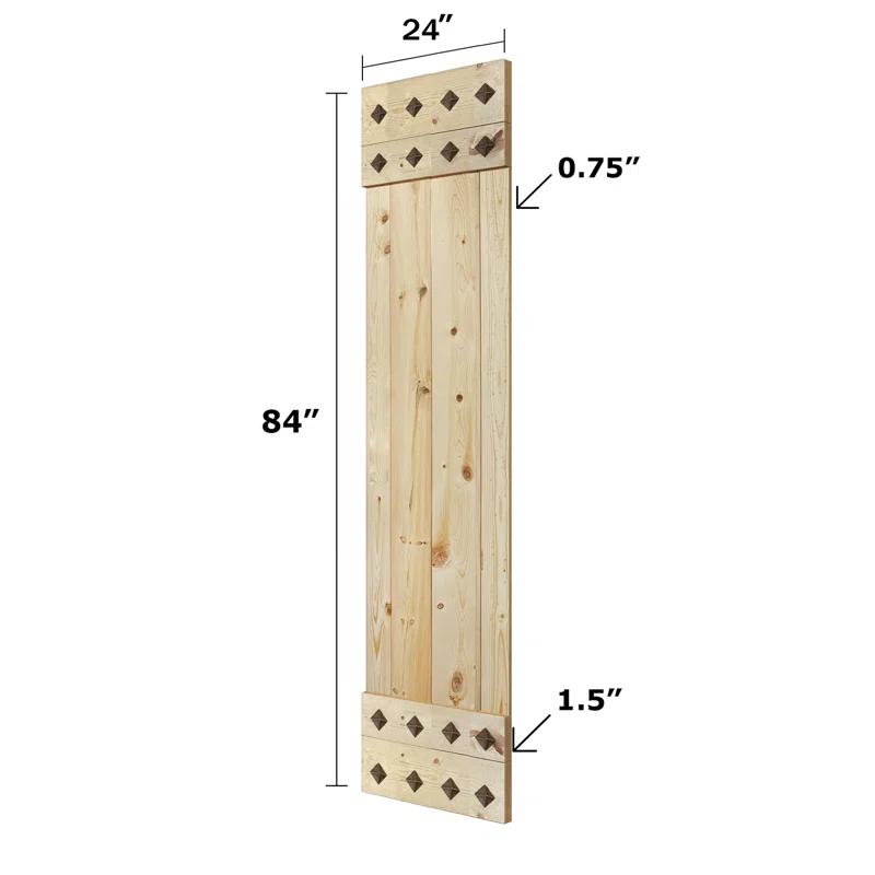 IsLife 84'' Solid Wood Paneled Matte without Installation Hardware Kit Barn Door