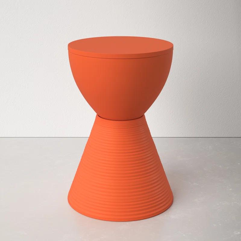 AllModern Durant Reversible Drum End Table with Storage – No Assembly Lightweight Accent Side Table for Indoor & Outdoor Use