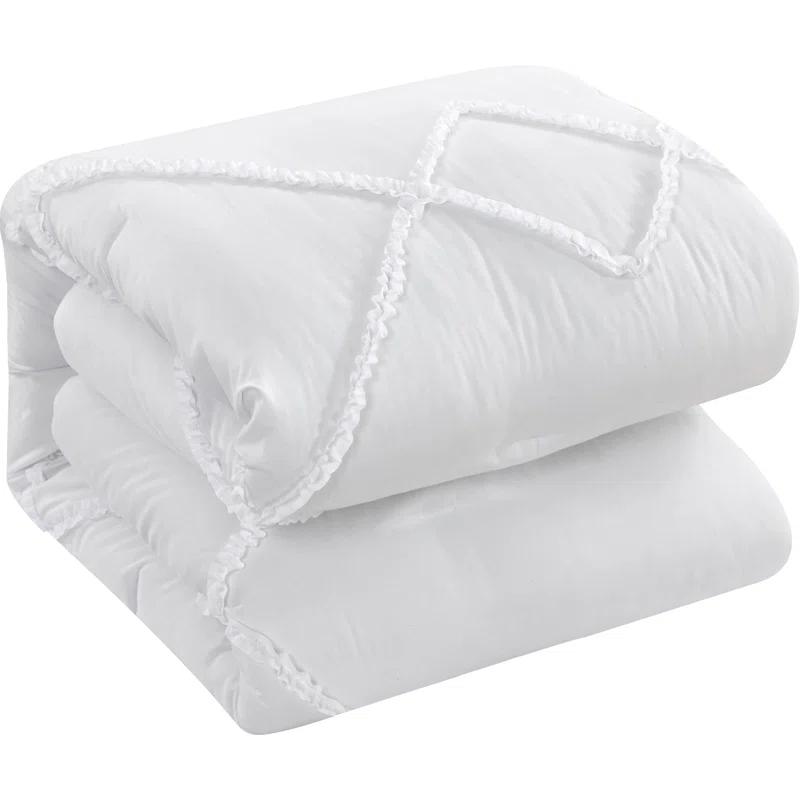 Alissar White Microfiber 7 Piece Comforter Set
