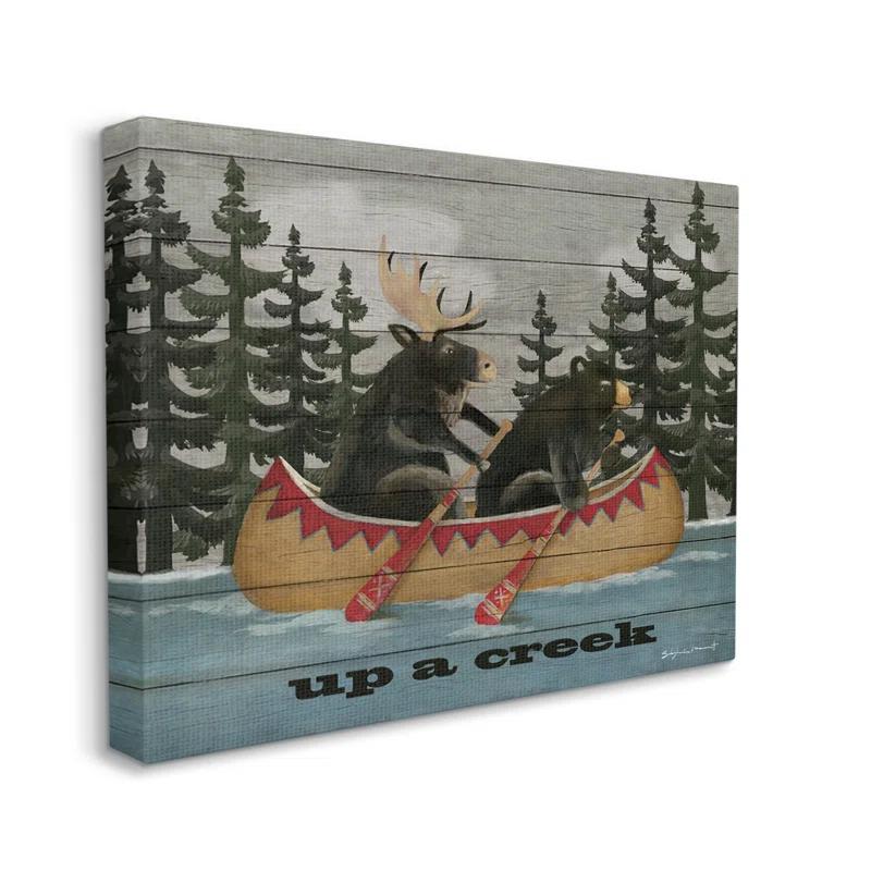 Stupell Industries " Up A Creek Woodland Cabin Canoe " by Stephanie Workman Marrott
