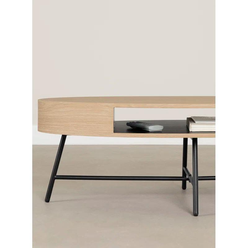 South Shore Mezzy Oval Coffee Table Natural Acacia