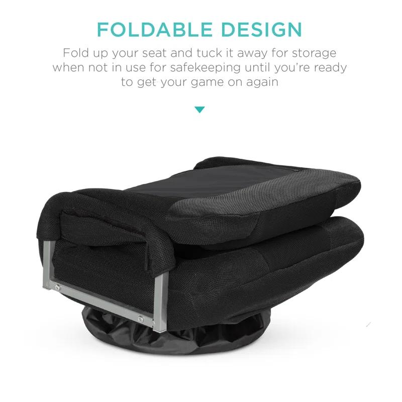 Trule Alba 360-Degree Swivel Gaming Floor Chair w/ Armrest Handles, Foldable Adjustable Back