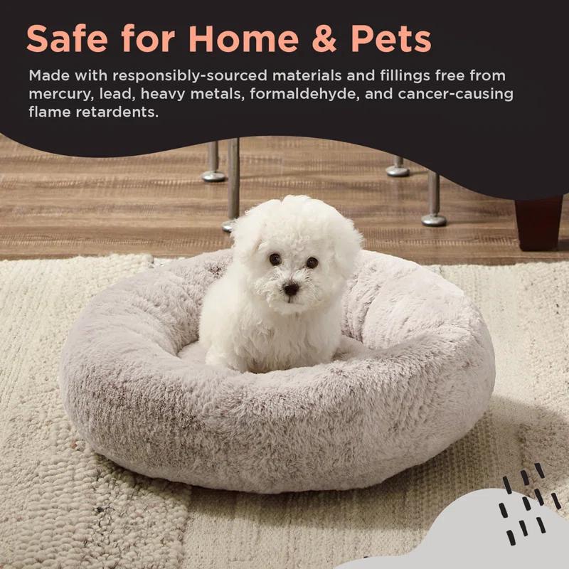 Best Friends By Sheri Best Friends by Sheri SnuggleSoft Faux Fur Memory Foam Calming Donut Bed