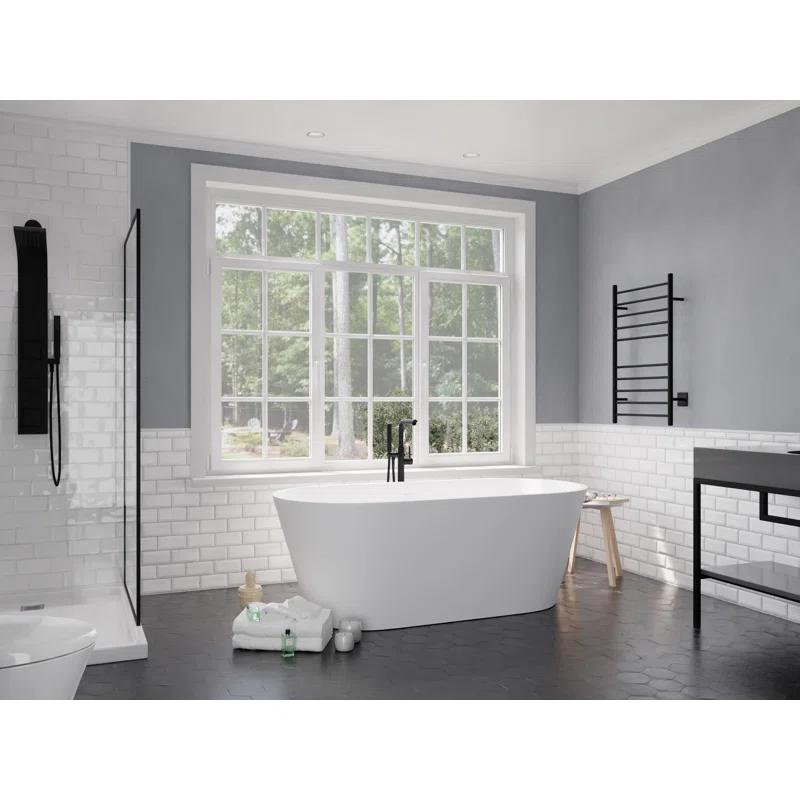 Roccia 62'' x 32'' Freestanding Soaking Solid Surface Bathtub
