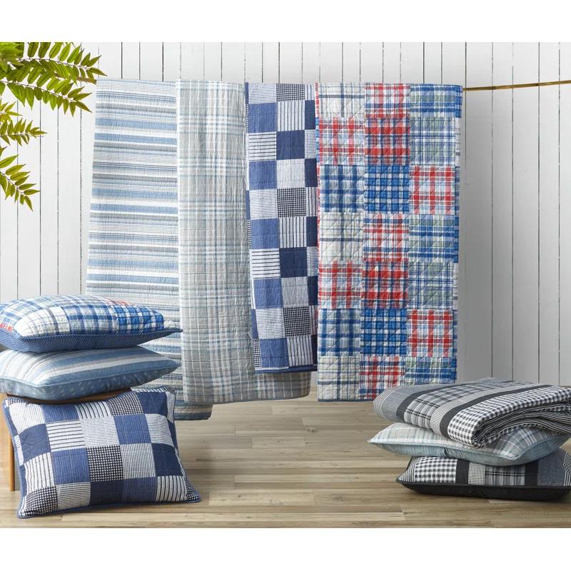 Nautica Nautica Jettison Cotton Reversible Blue Quilt Set