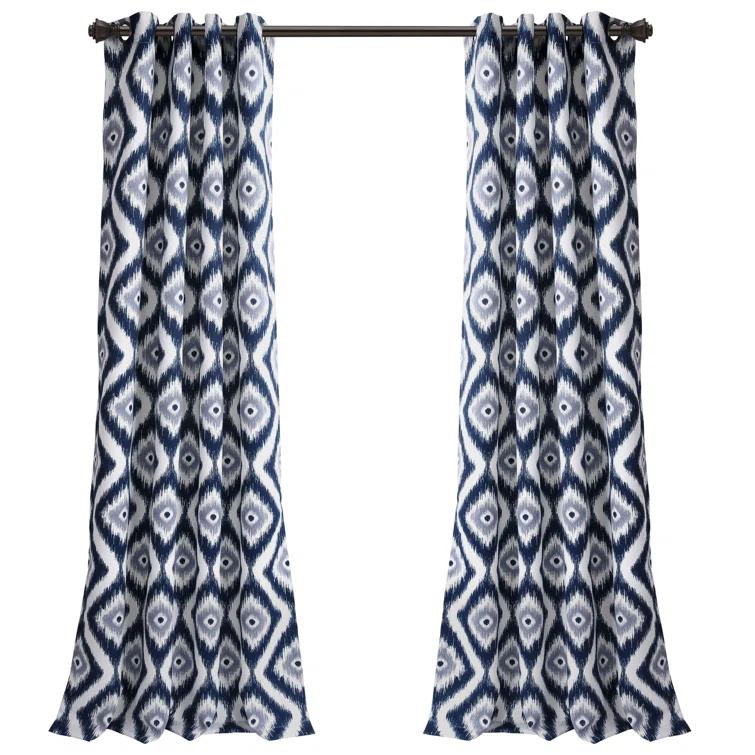 Lush Decor Diamond Ikat Polyester Semi Sheer Curtain Pair (Set of 2)
