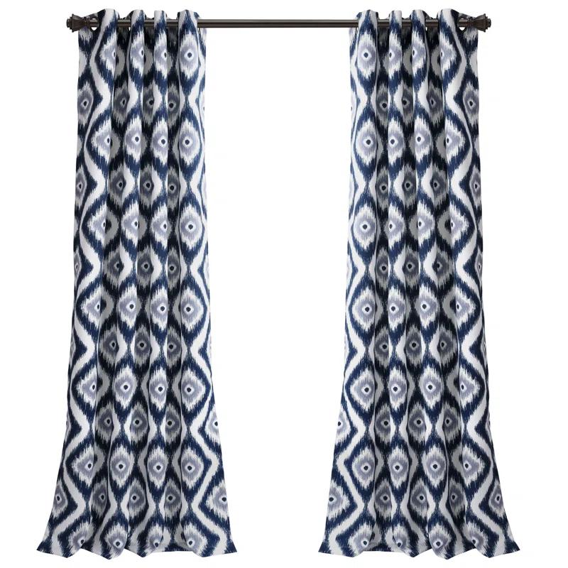 Lush Decor Diamond Ikat Polyester Semi Sheer Curtain Pair (Set of 2)