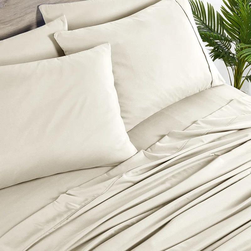 Bed Bath Fashions Bibb Home 2000 Count 6-Piece Rayon From Bamboo Sheet Set with Snug Grip