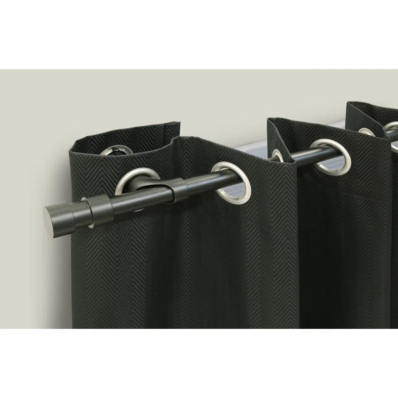 Commonwealth Home Fashions Blackout Rod Aluminum Adjustable Bay Window Single Curtain Rod