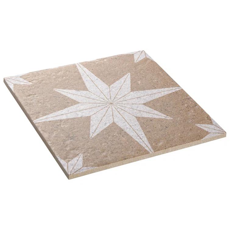 Merola Tile Compass Star 8" x 8" Porcelain Stone Look Wall & Floor Tile