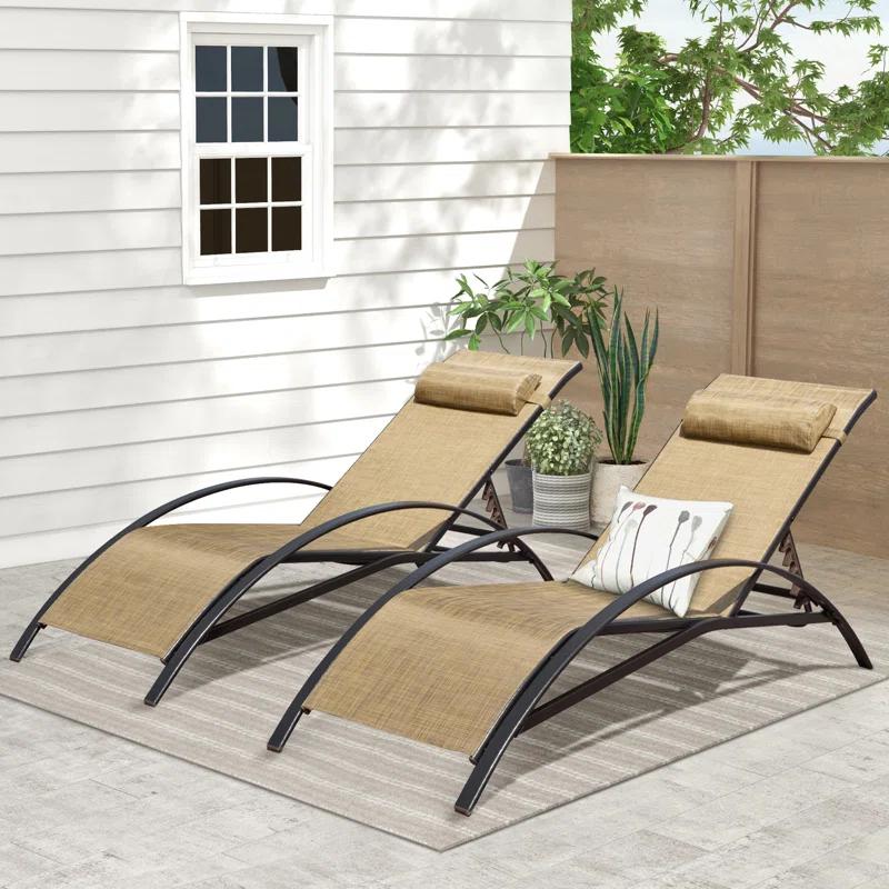 EROMMY Erommy Outdoor Metal Chaise Lounge Set (Set of 2)