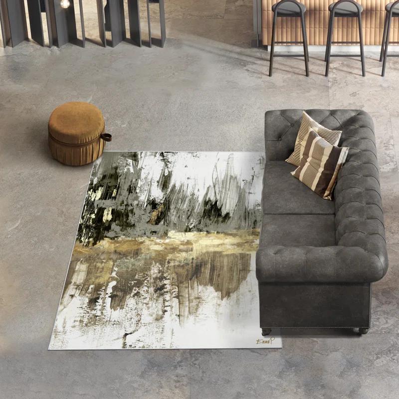 Empire Art Direct Modern City Scape Reflection II Washable Area Rug, Heavenly Softness with Non-Slipping Backing