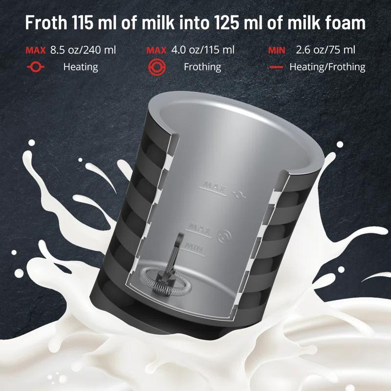 Paris-Rhône Milk Frother, Paris Rhône Milk Frother And Steamer For Hot And Cold Foam, 4-in-1 Electric Milk Frother For Coffee, Quiet Milk Steamer With Auto Shut Off, Milk Warmer For Latte, Cappuccino, Macchiato