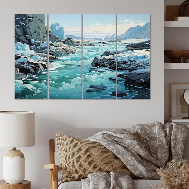 Design Art Glacier Glacial Winter Symphony I - Landscapes Metal Wall Decor Set