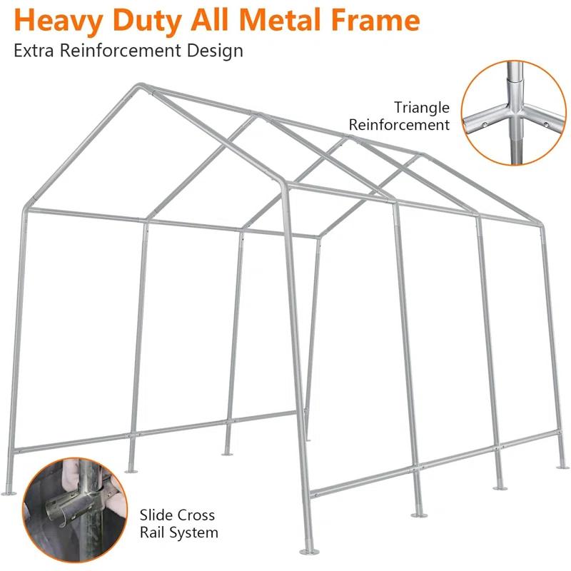 babevy Durable Canopy Carport With Storage Shed - Roll-Up Zipper Door in , 103.92" H x 96" W x 168" D