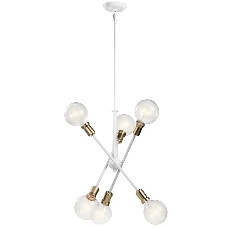George Oliver 6 - Light Dimmable Sputnik Modern Linear Chandelier