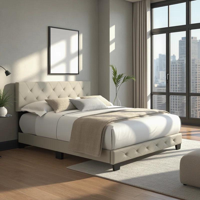 Boyd Sleep Boyd Sleep Chloe Linen Upholstered Bed Frame with Adjustable Headboard, Sturdy Wood Slat System, No Box Spring Required