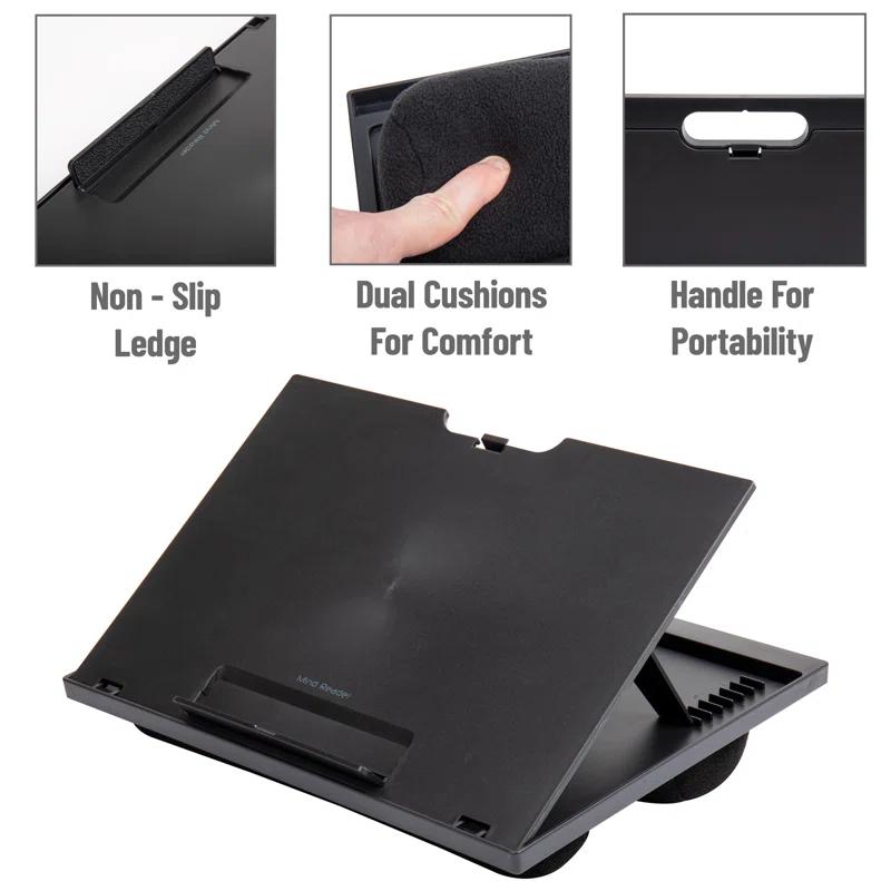Mind Reader Mind Reader Lap Desk Laptop Stand, Bed Tray, Collapsible, Cushion, Portable, Dorm, Plastic, 14.75"L x 11"W x 7.3"H