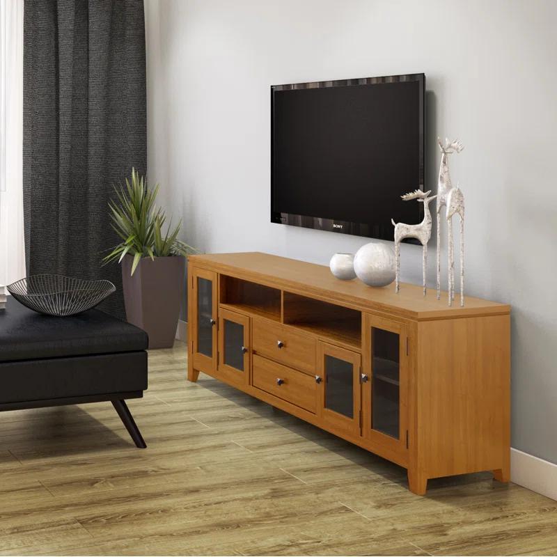 Simpli Home Cosmopolitan SOLID WOOD 72 inch Wide TV Media Stand For TVs up to 80 inches