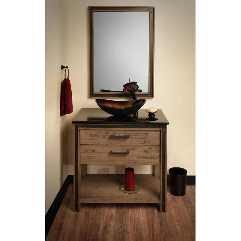 Novatto 15'' Black/Copper Glass Oval Bathroom Sink