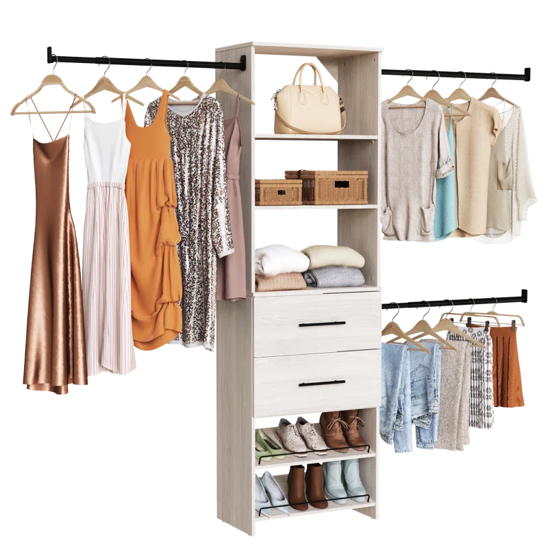 ClosetMaid SuiteSymphony 84" W -120" W Closet System Kit with Drawers and Shoe Shelves