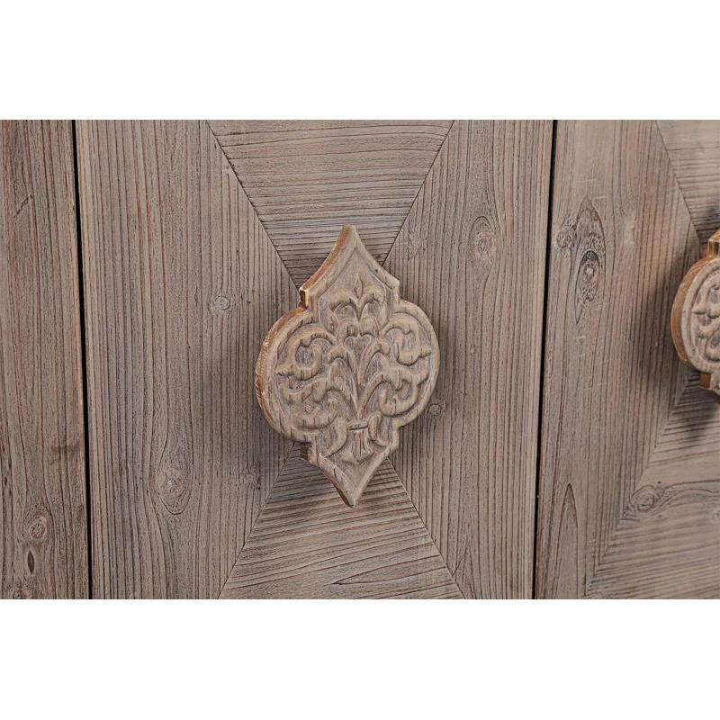 Bungalow Rose Antique Four Door Cabinet For Living Room