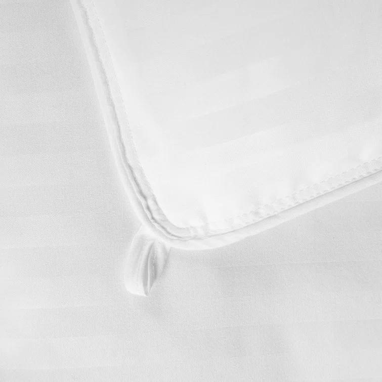Superior Striped Reversible Box-Quilt Brushed Microfiber Medium Weight Down Alternative Comforter