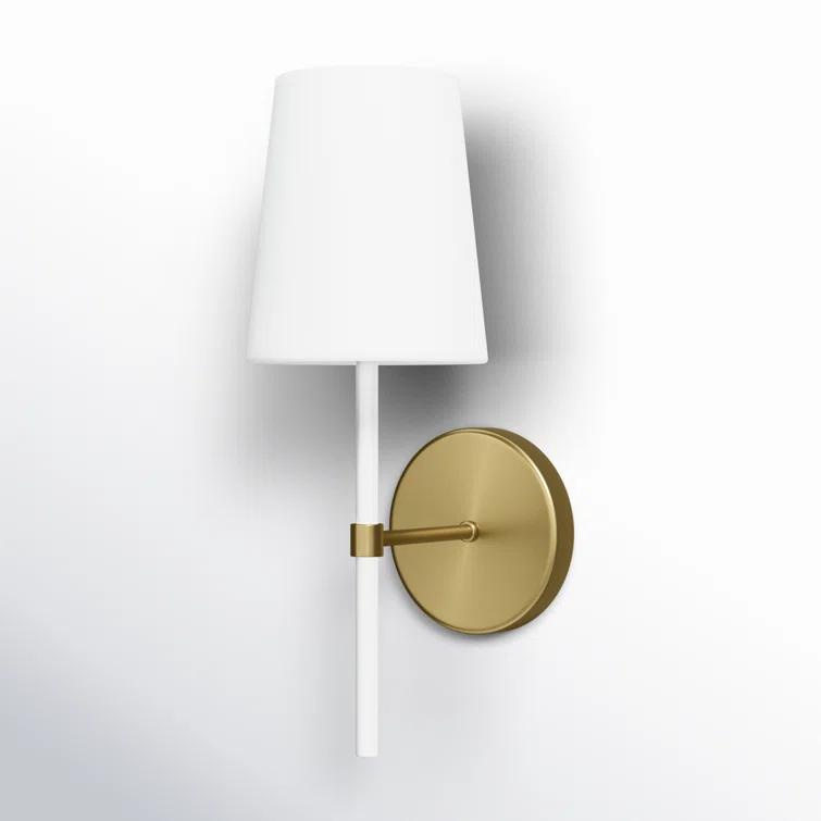 Single Light Steel Dimmable Armed Sconce