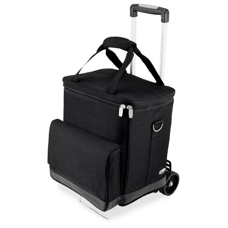 Arlmont & Co. Cellar 6-Bottle Wine Carrier & Cooler Tote with Trolley - Insulated Traveling Portable Wine Bag