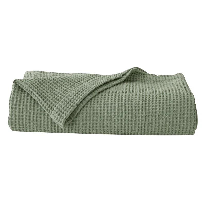 Solid Cotton Waffle Weave Blanket