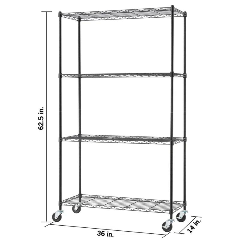 36'' W Steel Height -Adjustable Shelving Unit with Wheels