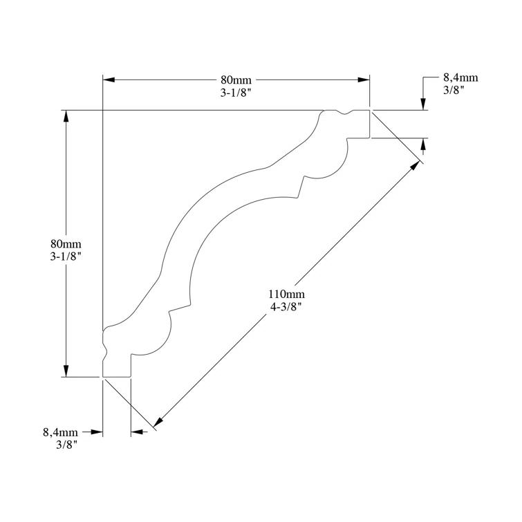 Orac Decor 3.13'' H x 78'' W x 3.13'' D Plastic Crown (Set of 7)