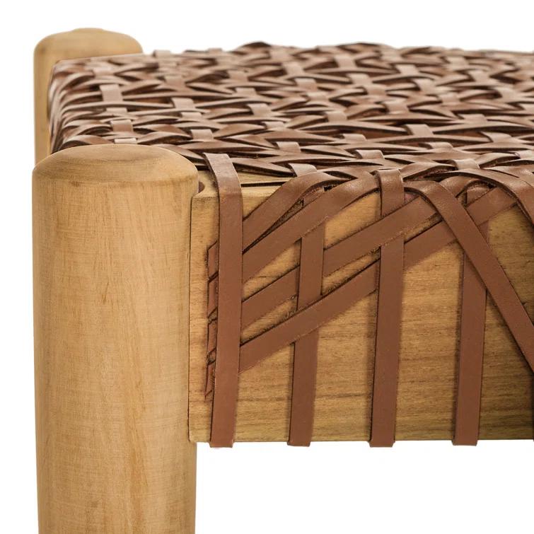 Kazbah 47" Genuine Leather Bench