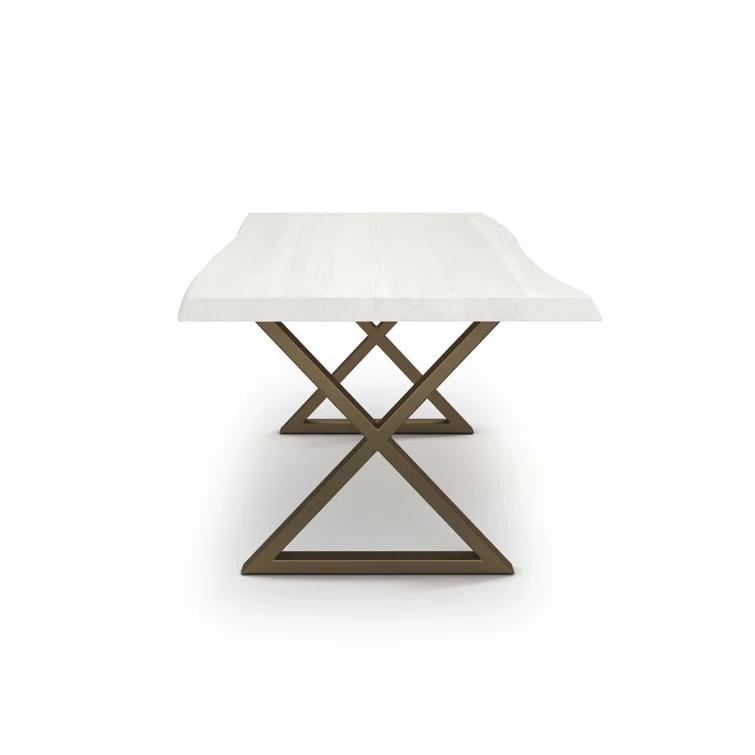 Whitewash Acacia & Pewter Aluminum 79" Contemporary Dining Table