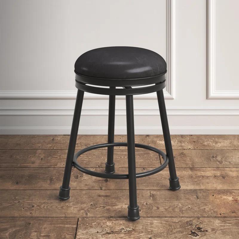 Kelly Clarkson Home Giselle Swivel Upholstered Counter Stool with Metal Frame