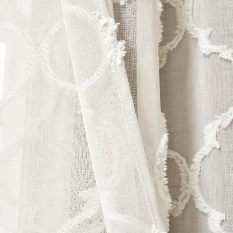 Lush Decor Avon Trellis Sheer Polyester Sheer Curtain Pair (Set of 2)